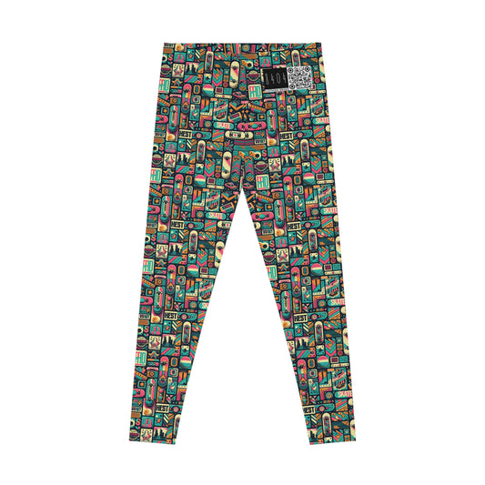 Skate Culture Revival Urban Retro Cool Stretch Leggings - 8404 Design-61