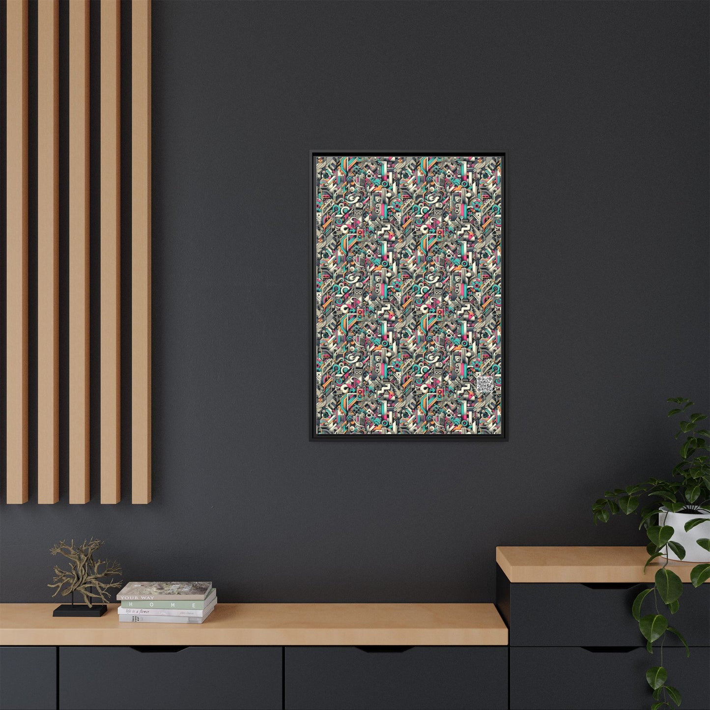 Digital Street Art Urban Street Style Matte Canvas, Framed (multi-color) - 8404 Design-74 A