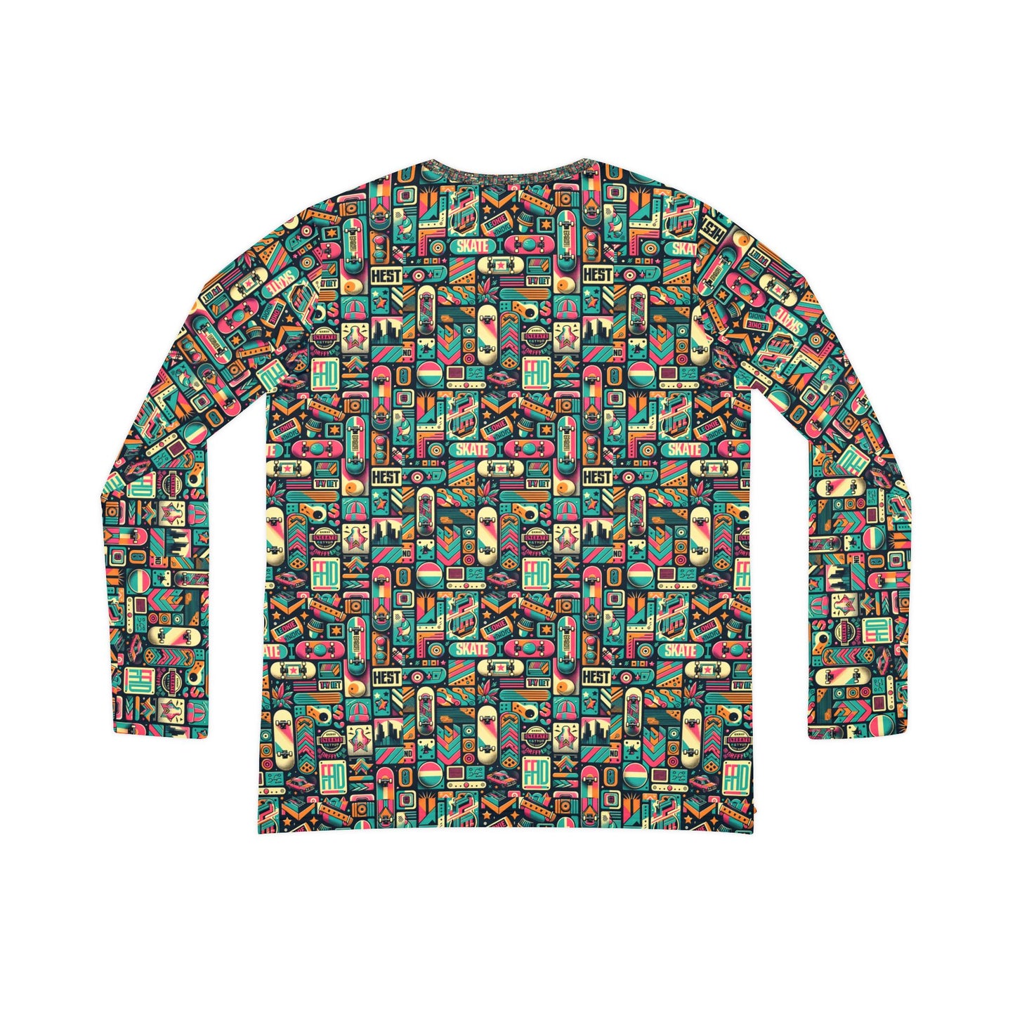 Skate Culture Revival Urban Retro Cool Women's Long Sleeve V-Neck Shirt - 8404 Design-61