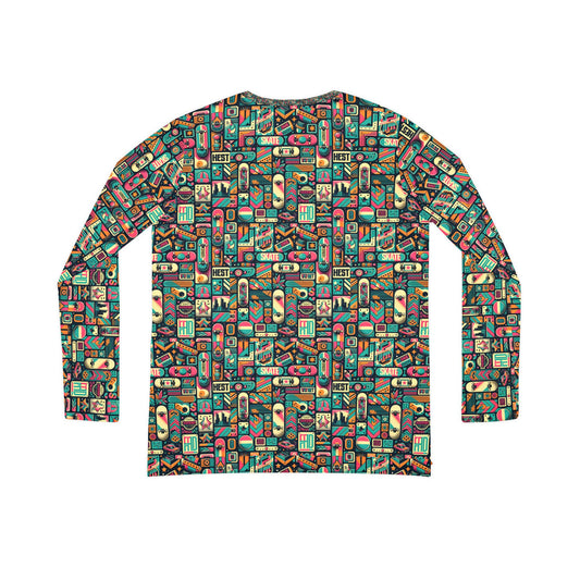 Skate Culture Revival Urban Retro Cool Women's Long Sleeve V-Neck Shirt - 8404 Design-61