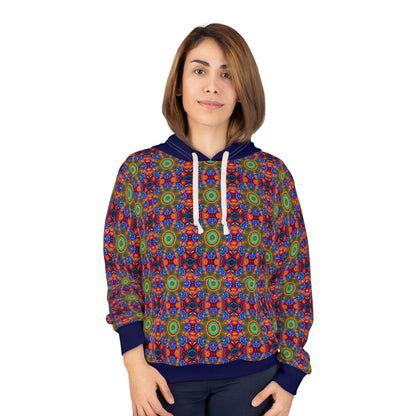 8404's Unisex Adult "flowers of Acid in Dark Blue" Fashion Pullover Hoodie