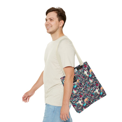 Urban Graffiti Fusion Eclectic Street Art Meets Modern Tech Culture Tote Bag - 8404 Design-50
