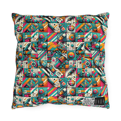 Graffiti Fusion Modern Street Art Fusion Outdoor Pillow - 8404 Design-58