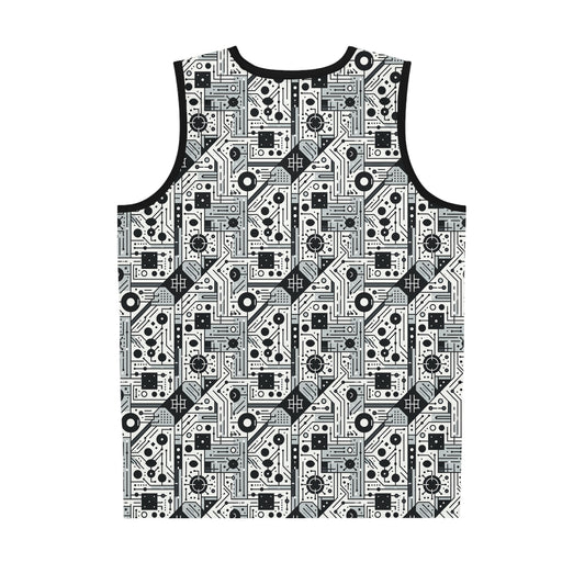 Digital Minimalism Minimalist Tech Basketball Jersey - 8404 Design-48