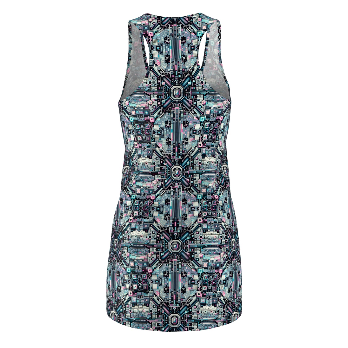 Digital Renaissance Tech-Forward Maximalism Women's Cut & Sew Racerback Dress - 8404 Design-44