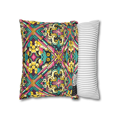 Neon Pop Art Revival Pop Culture Retro Faux Suede Square Pillowcase - 8404 Design-59