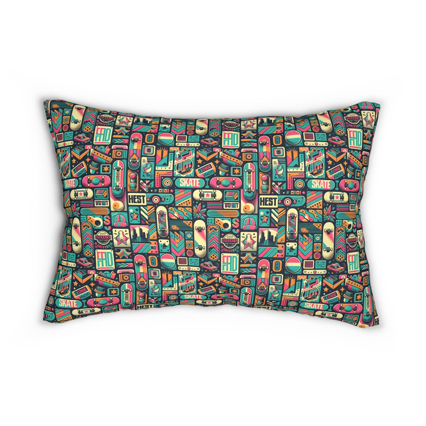 Skate Culture Revival Urban Retro Cool Spun Polyester Lumbar Pillow - 8404 Design-61 B