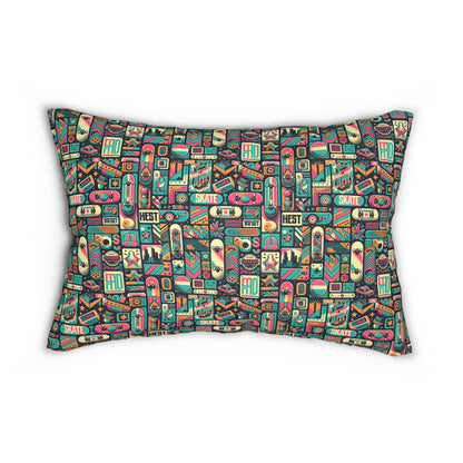 Skate Culture Revival Urban Retro Cool Spun Polyester Lumbar Pillow - 8404 Design-61 B