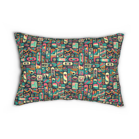 Skate Culture Revival Urban Retro Cool Spun Polyester Lumbar Pillow - 8404 Design-61 B