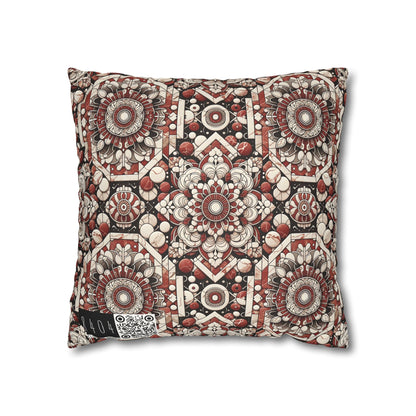 Neo Jomon Sculptural Aesthetics Artisanal Streetwear Faux Suede Square Pillowcase - 8404 Design-55