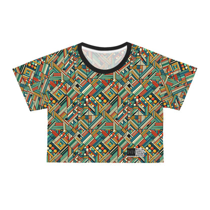 Abstract Graphic Art Modern Artistic Expression Crop Tee - 8404 Design-67