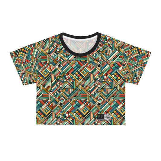 Abstract Graphic Art Modern Artistic Expression Crop Tee - 8404 Design-67