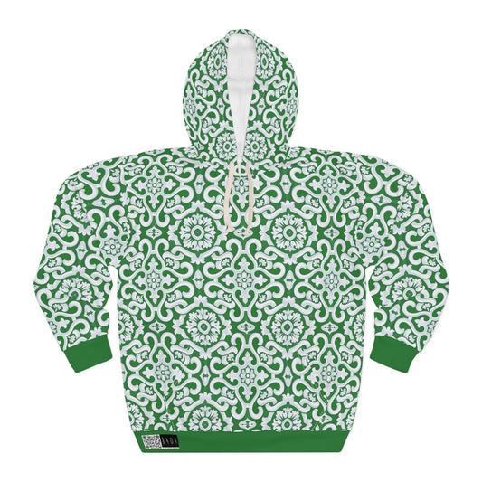 8404 Unisex Adult's "elegant Mosaic" Fashion Pullover Hoodie in Green
