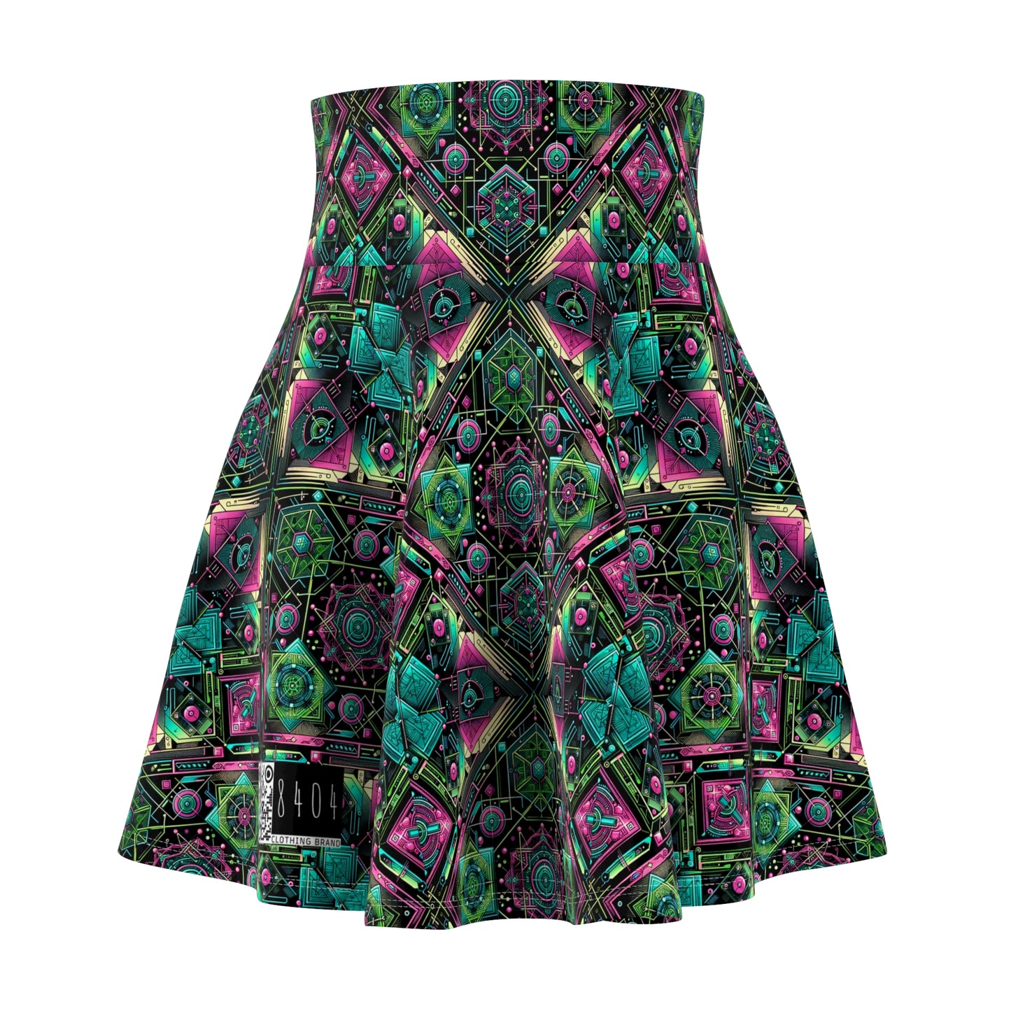 Tech-Infused Graphics Tech-Forward Streetwear Women's Skater Skirt - 8404 Design-45