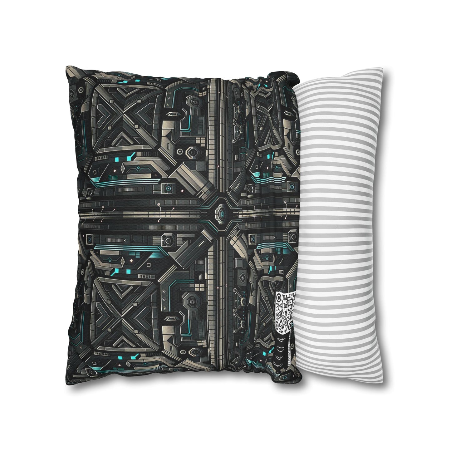 Tech Noir Futuristic Tech Aesthetic with a Dark Twist Spun Polyester Square Pillowcase - 8404 Design-59
