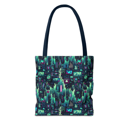 Tech Noir Graphics Futuristic Cyberpunk Tote Bag - 8404 Design-52