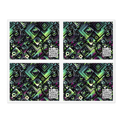 Tech-Tonal Graphics Tech-Forward Streetwear Sticker Sheets - 8404 Design-62