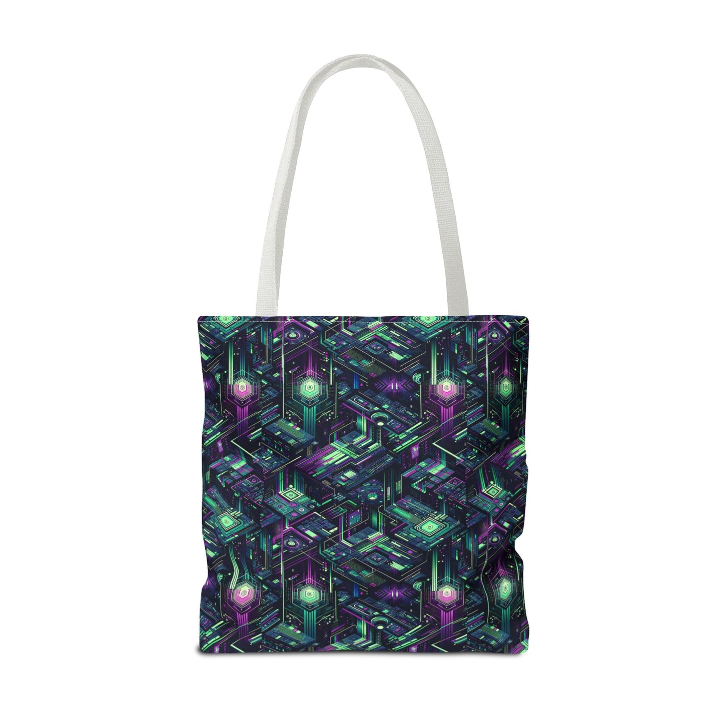 Tech Noir Aesthetics Tech-Forward Urban Dystopia Tote Bag - 8404 Design-43
