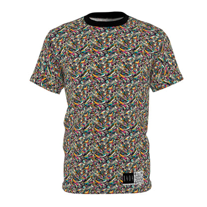 Urban Graffiti Fusion Eclectic Street Art Meets Modern Tech Culture Unisex Cut & Sew Tee - 8404 Design-55