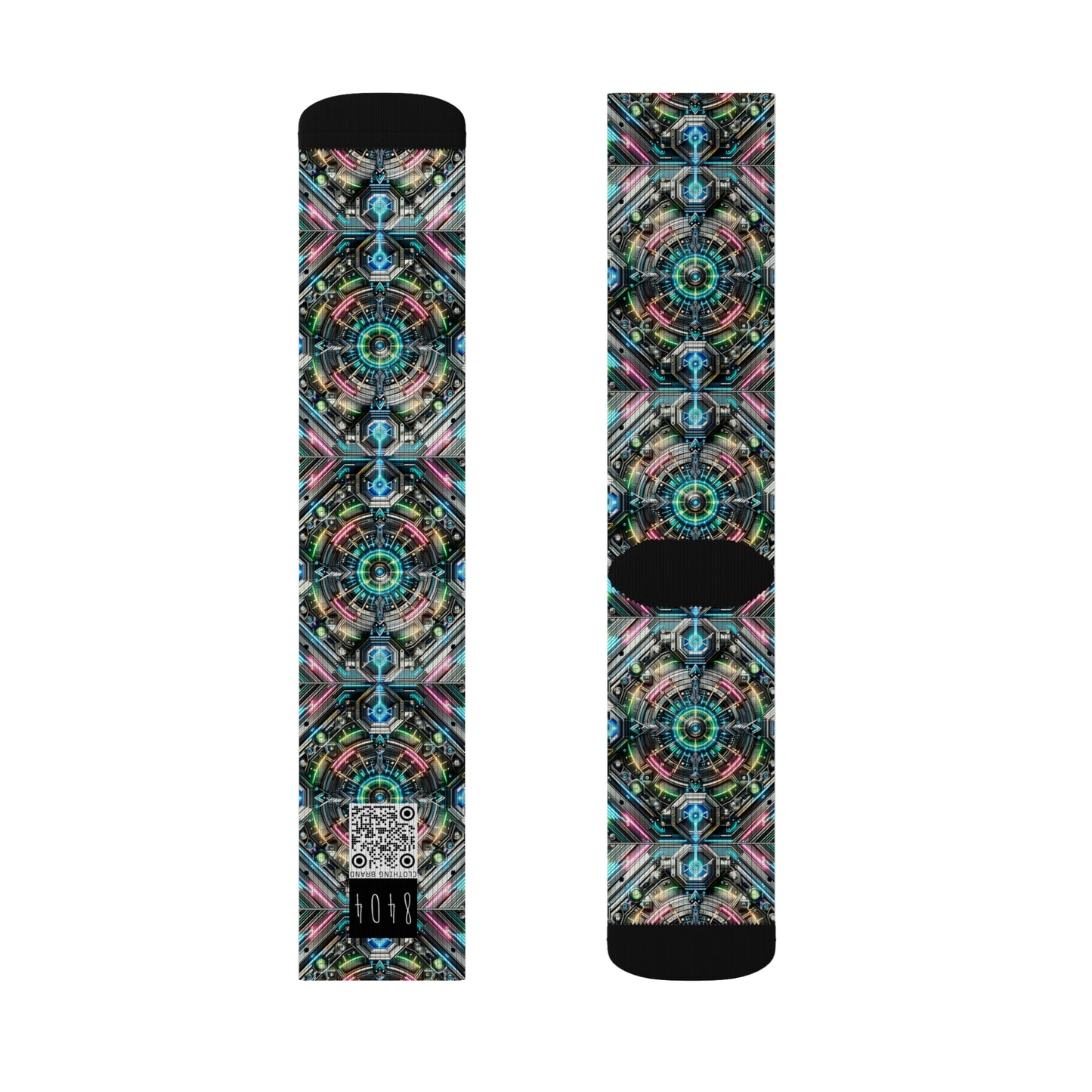 Tech-Infused Futurism Futuristic Tech Sublimation Socks - 8404 Design-53