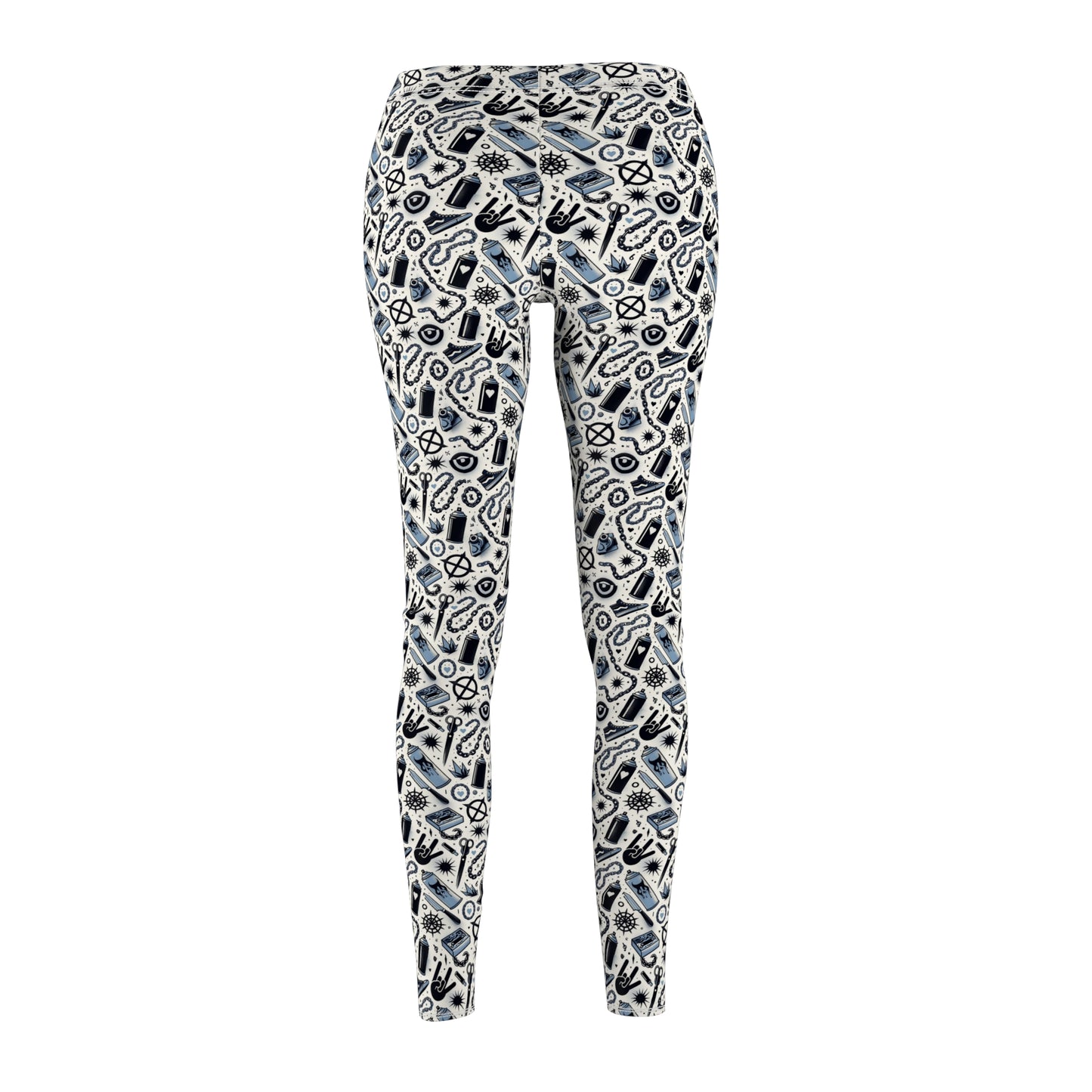 Cultural Rebellion Graphics Edgy and Rebellious With a Hint of Nostalgia Women's Cut & Sew Casual Leggings - 8404 Design-57