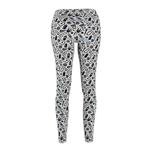 Cultural Rebellion Graphics Edgy and Rebellious With a Hint of Nostalgia Women's Cut & Sew Casual Leggings - 8404 Design-57