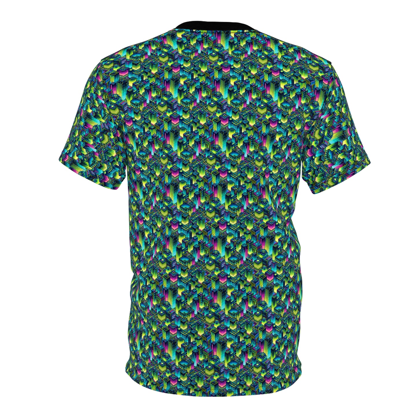 Tech-Infused Neon Tech-Forward Streetwear Unisex Cut & Sew Tee - 8404 Design-65