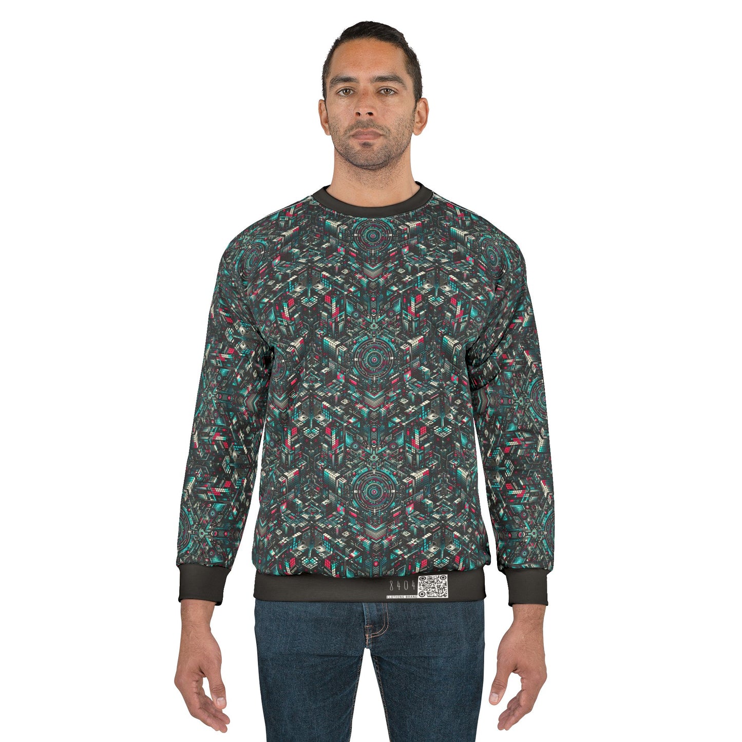 Digital Rebellion Tech-Inspired Streetwear Sweatshirt - 8404 Design-54