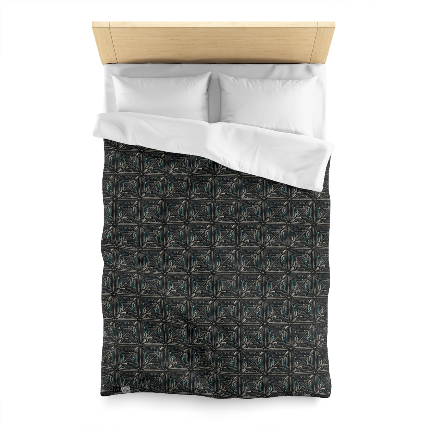 Tech Noir Futuristic Tech Aesthetic with a Dark Twist Microfiber Duvet Cover - 8404 Design-59