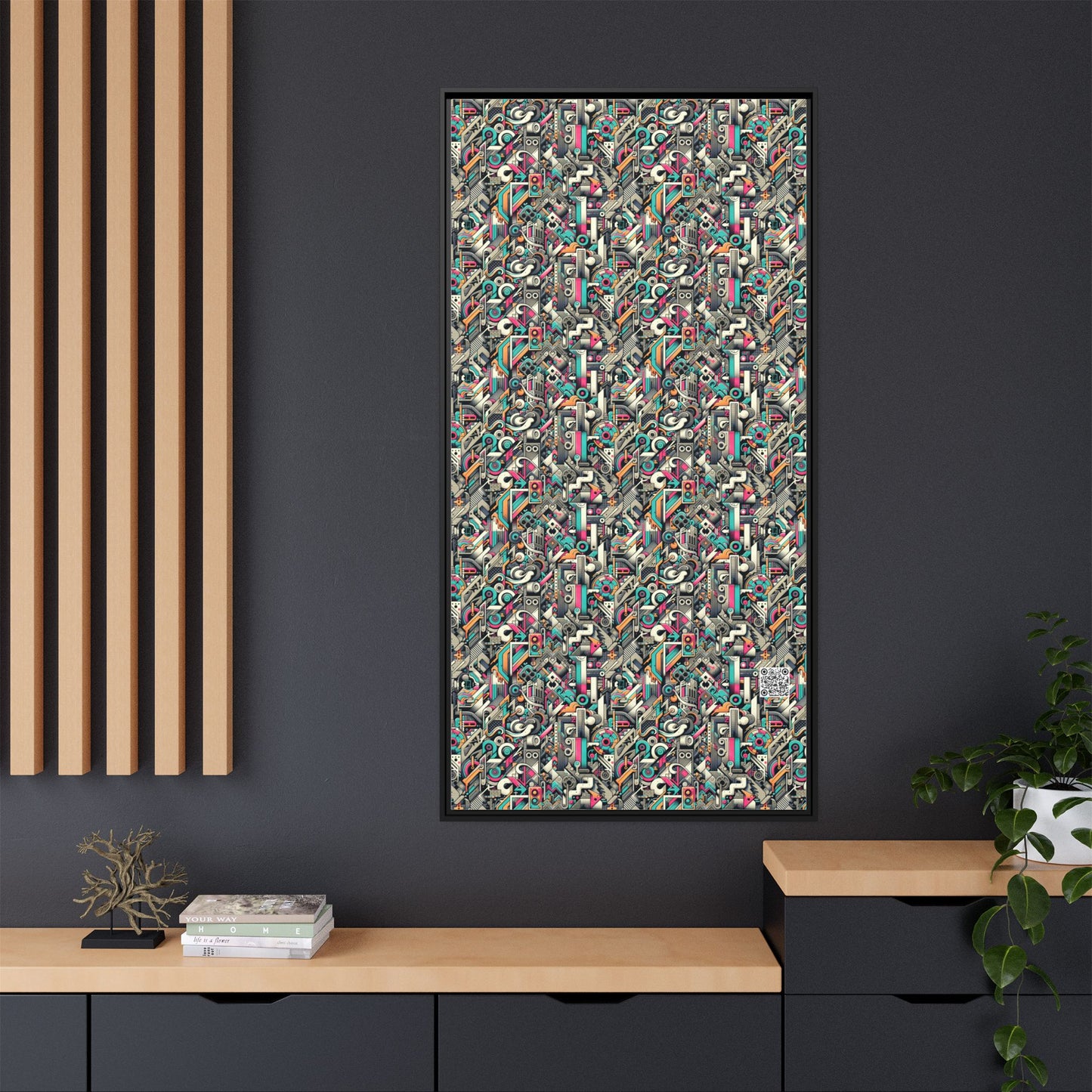 Digital Street Art Urban Street Style Matte Canvas, Framed (multi-color) - 8404 Design-74 A