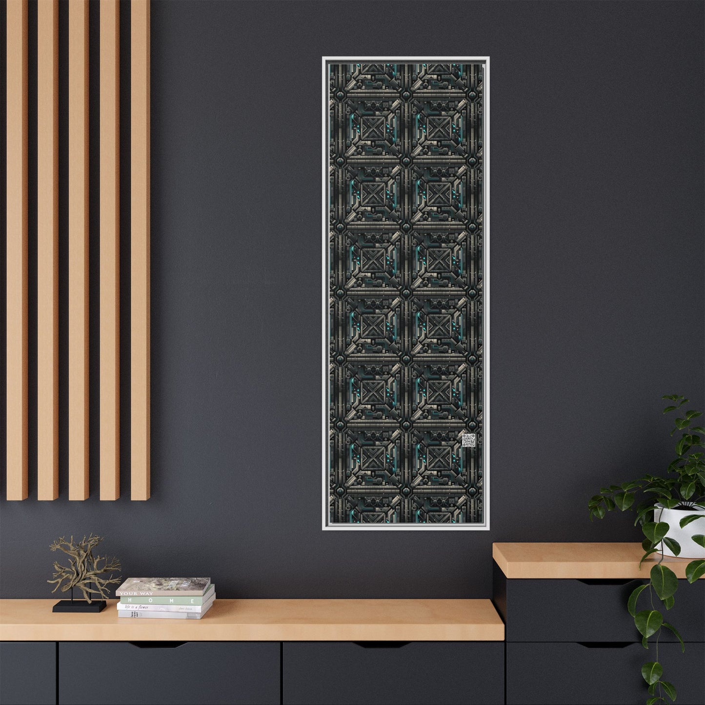 Tech Noir Futuristic Tech Aesthetic with a Dark Twist Matte Canvas, Framed (multi-color) - 8404 Design-59 B