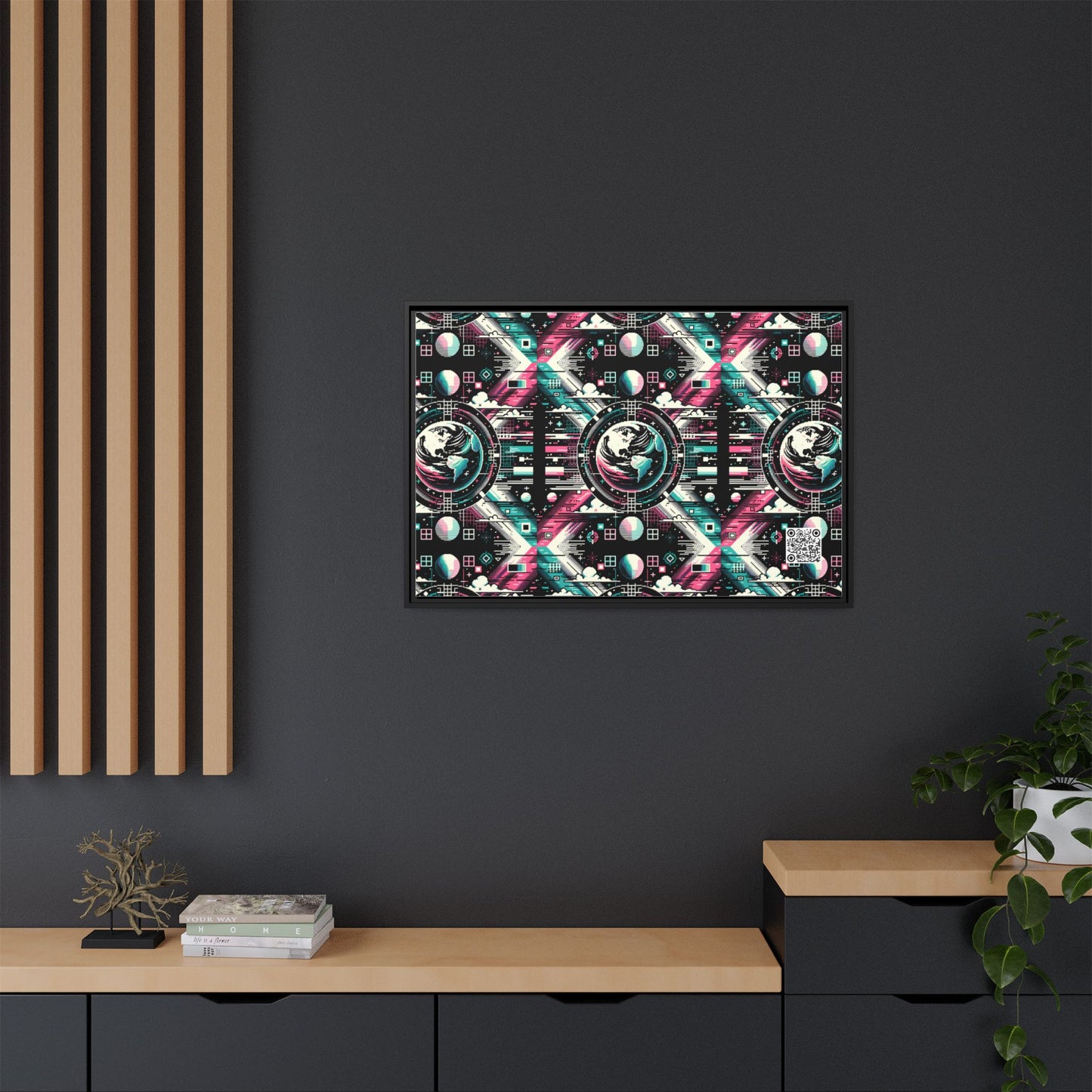 Digital Artistry Digital-native Streetwear Matte Canvas, Framed (multi-color) - 8404 Design-62 A