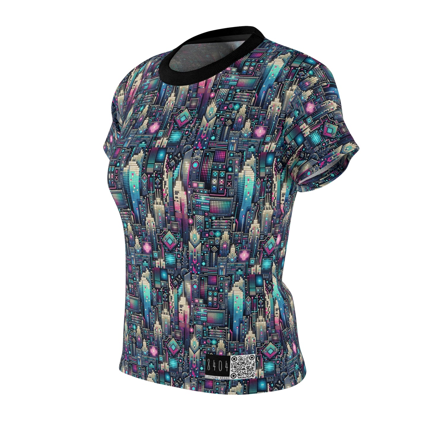 Digital Renaissance Tech-Forward Maximalism Women's Cut & Sew Tee - 8404 Design-56