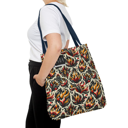 Fire & Flames Bold Streetwear Statement Tote Bag - 8404 Design-57