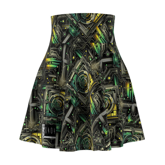 Tech Noir Graphics Tech-Inspired Streetwear Women's Skater Skirt - 8404 Design-57