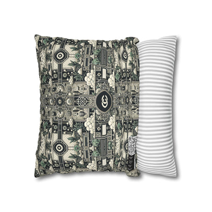 Cyber Garden Party Tech Garden Extravaganza Spun Polyester Square Pillowcase - 8404 Design-54