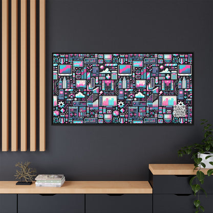 Digital Rebellion Youthful Streetwear with a Rebellious Digital Twist Matte Canvas, Framed (multi-color) - 8404 Design-71 B