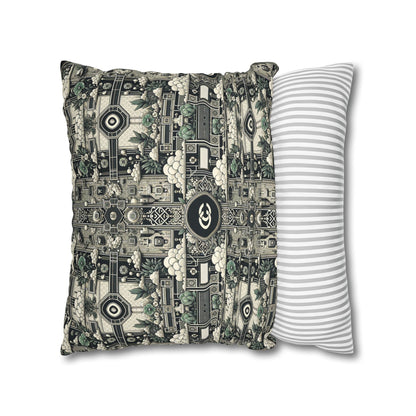 Cyber Garden Party Tech Garden Extravaganza Spun Polyester Square Pillowcase - 8404 Design-54