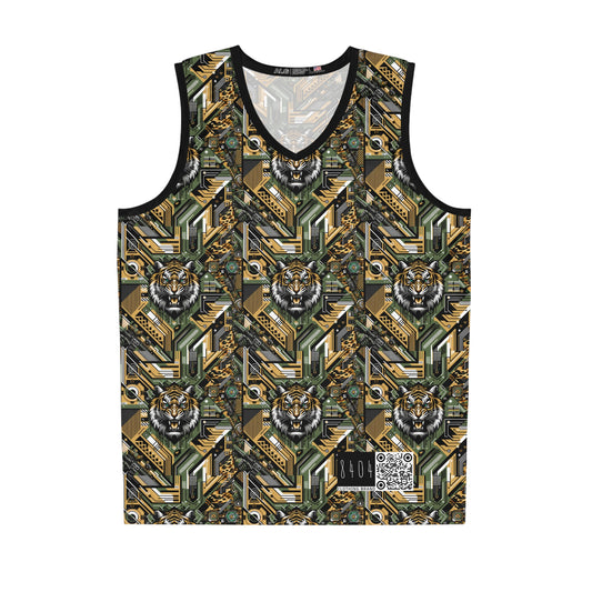 Neo-Camo Fusion Tech-Forward Streetwear Basketball Jersey - 8404 Design-58