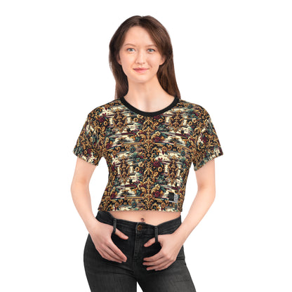 Digital Renaissance Modern Baroque Fusion Crop Tee - 8404 Design-63