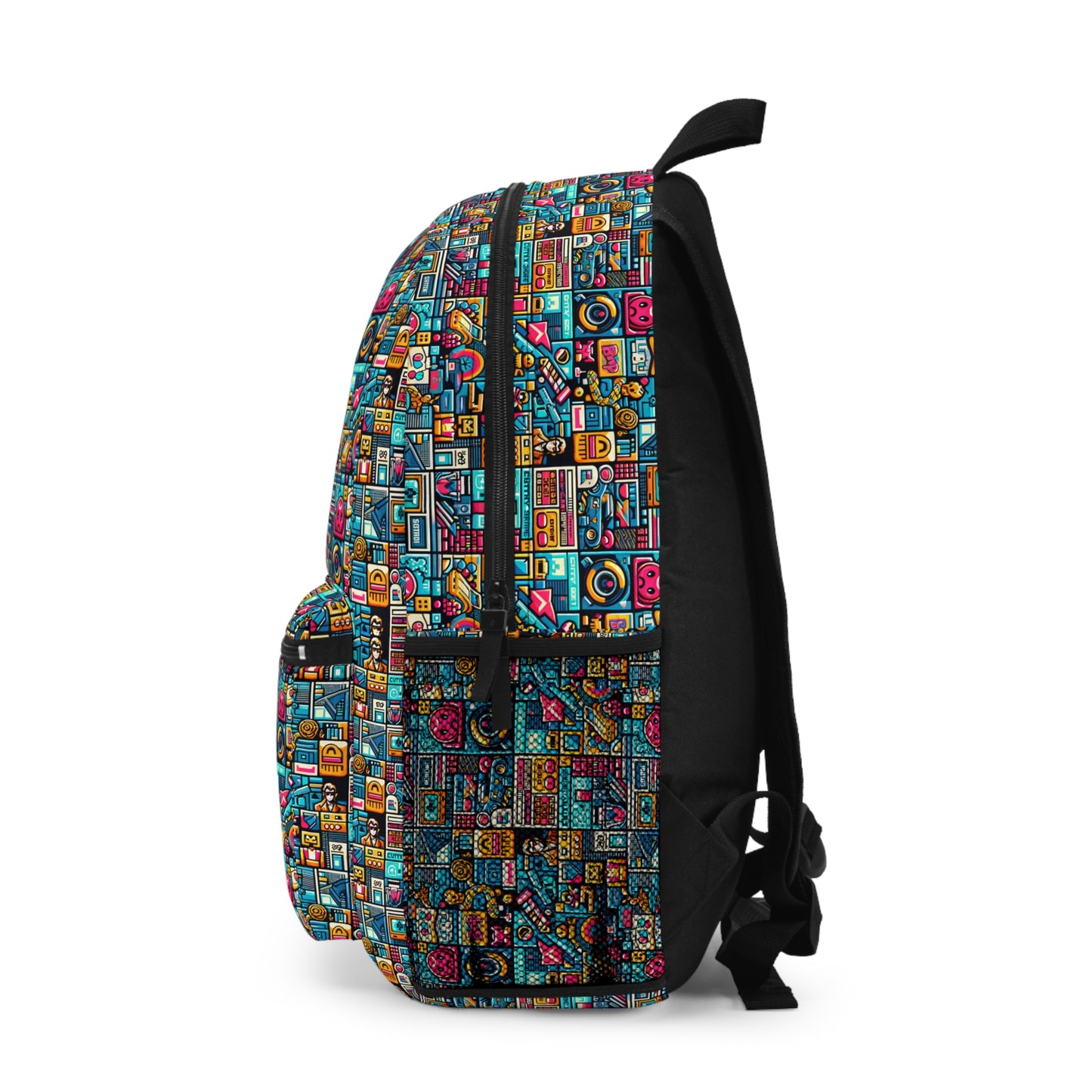 Digital Pop Culture Mashup Maximalist Pop Backpack - 8404 Design-47