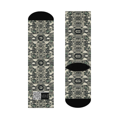 Cyber Garden Party Tech Garden Extravaganza Cushioned Crew Socks - 8404 Design-54