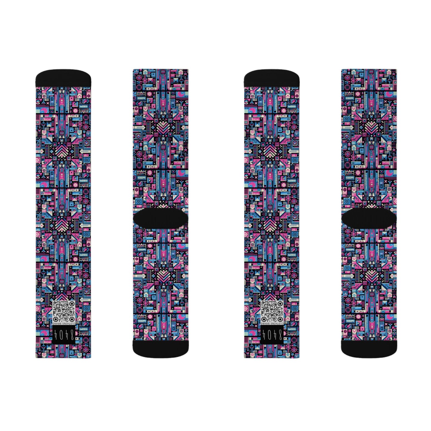 Digital Rebellion Youthful Streetwear with a Rebellious Digital Twist Sublimation Socks - 8404 Design-65