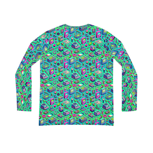 Y2k Revival Nostalgic Futurism Women's Long Sleeve V-Neck Shirt - 8404 Design-48