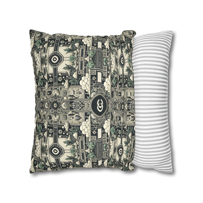 Cyber Garden Party Tech Garden Extravaganza Faux Suede Square Pillowcase - 8404 Design-54