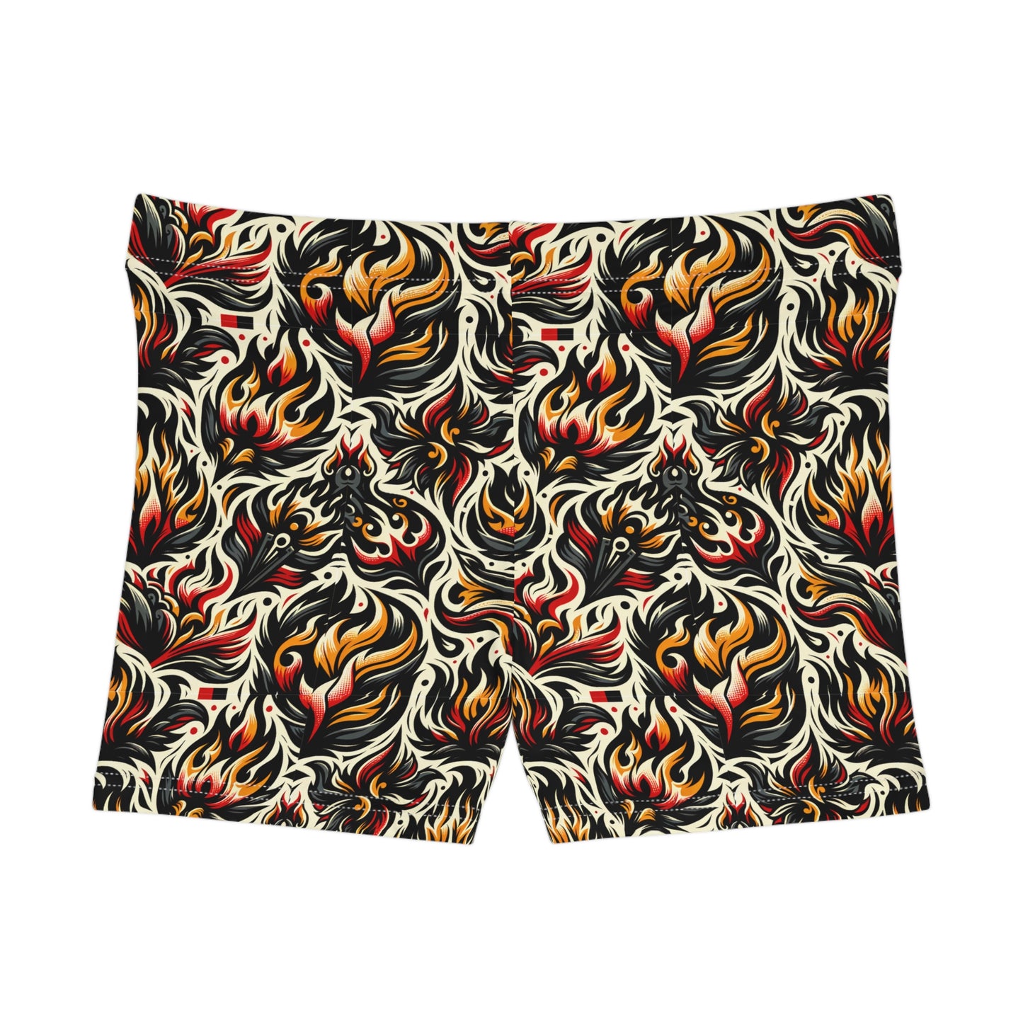 Fire & Flames Bold Streetwear Statement Women's Shorts - 8404 Design-57