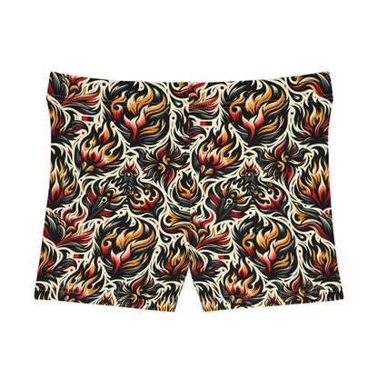 Fire & Flames Bold Streetwear Statement Women's Shorts - 8404 Design-57