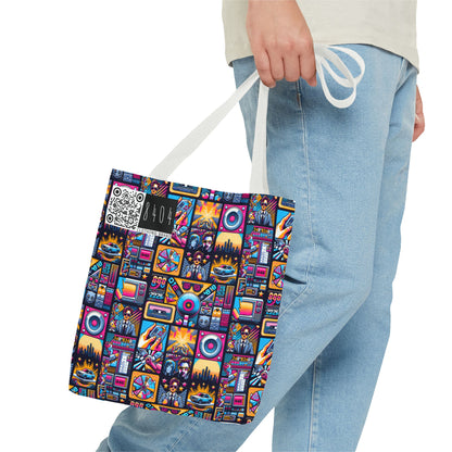 Digital Pop Culture Mashup Maximalist Pop Tote Bag - 8404 Design-52
