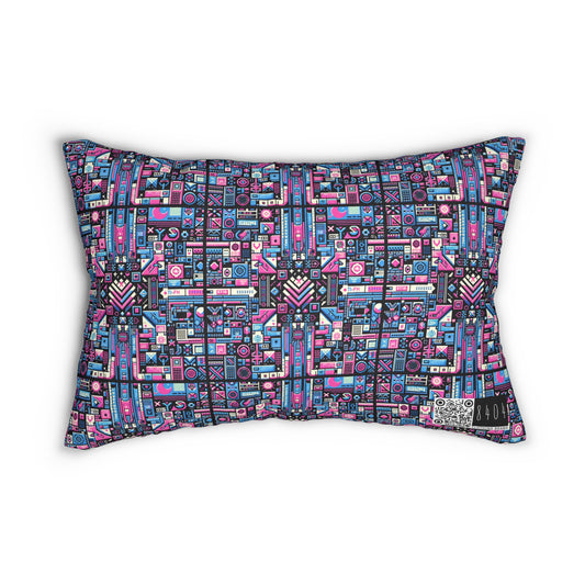 Digital Rebellion Youthful Streetwear with a Rebellious Digital Twist Spun Polyester Lumbar Pillow - 8404 Design-65 B