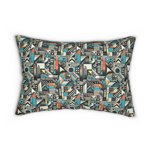 Digital Street Art Urban Street Style Spun Polyester Lumbar Pillow - 8404 Design-81 B